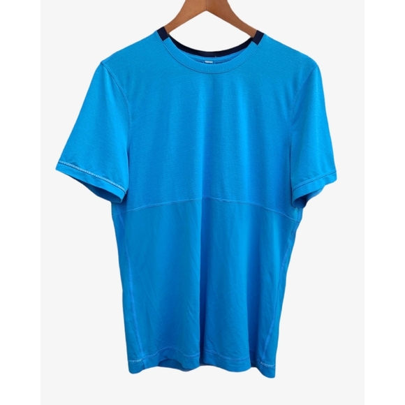 LululemonMens Bright Blue Short Sleeve Shirt